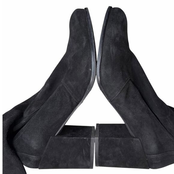 Stuart Weitzman Hiline Black Suede OTK Boots 3.5” Block Heel Size 10M Rare Chic - Picture 9 of 16